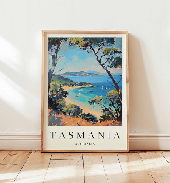 Tasmania Travel Poster Australia Island Art Wilderness Decor