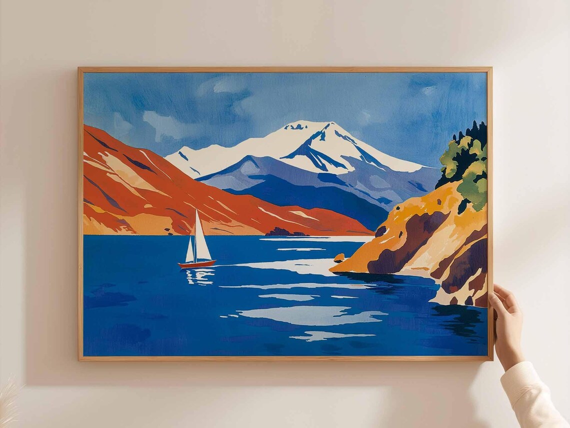 Chile Travel Poster, Andes Mountains Travel Poster