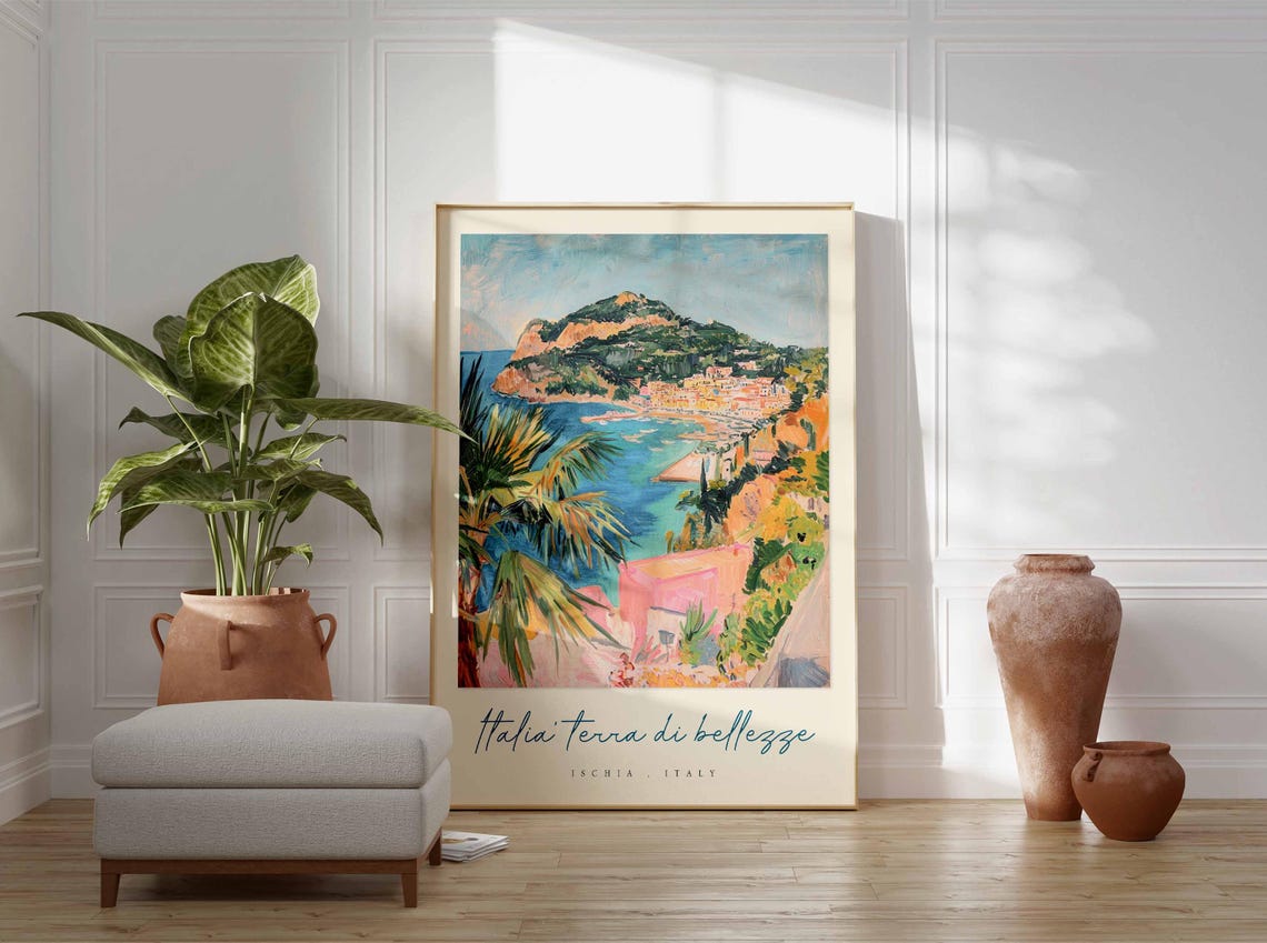 Ischia Poster Italian Travel Print Ischia Travel Art Ischia Wall Art Italy Art Italy Travel Decor Italian Travel Gift - Image 3