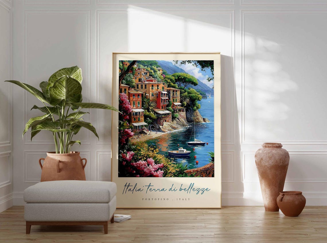 Portofino Poster Italian Travel Print Portofino Travel Art Portofino Wall Art Italy Art Italy Travel Decor Italian Travel Gift - Image 3