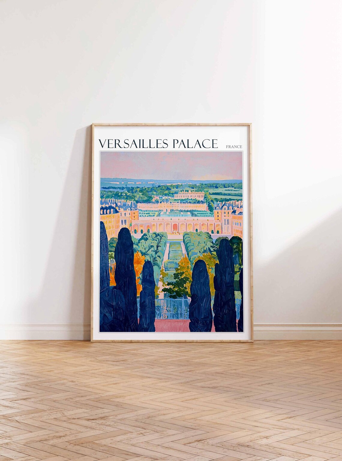 Versailles Palace France Poster Palace Gardens Tree Framed View Art - Image 2