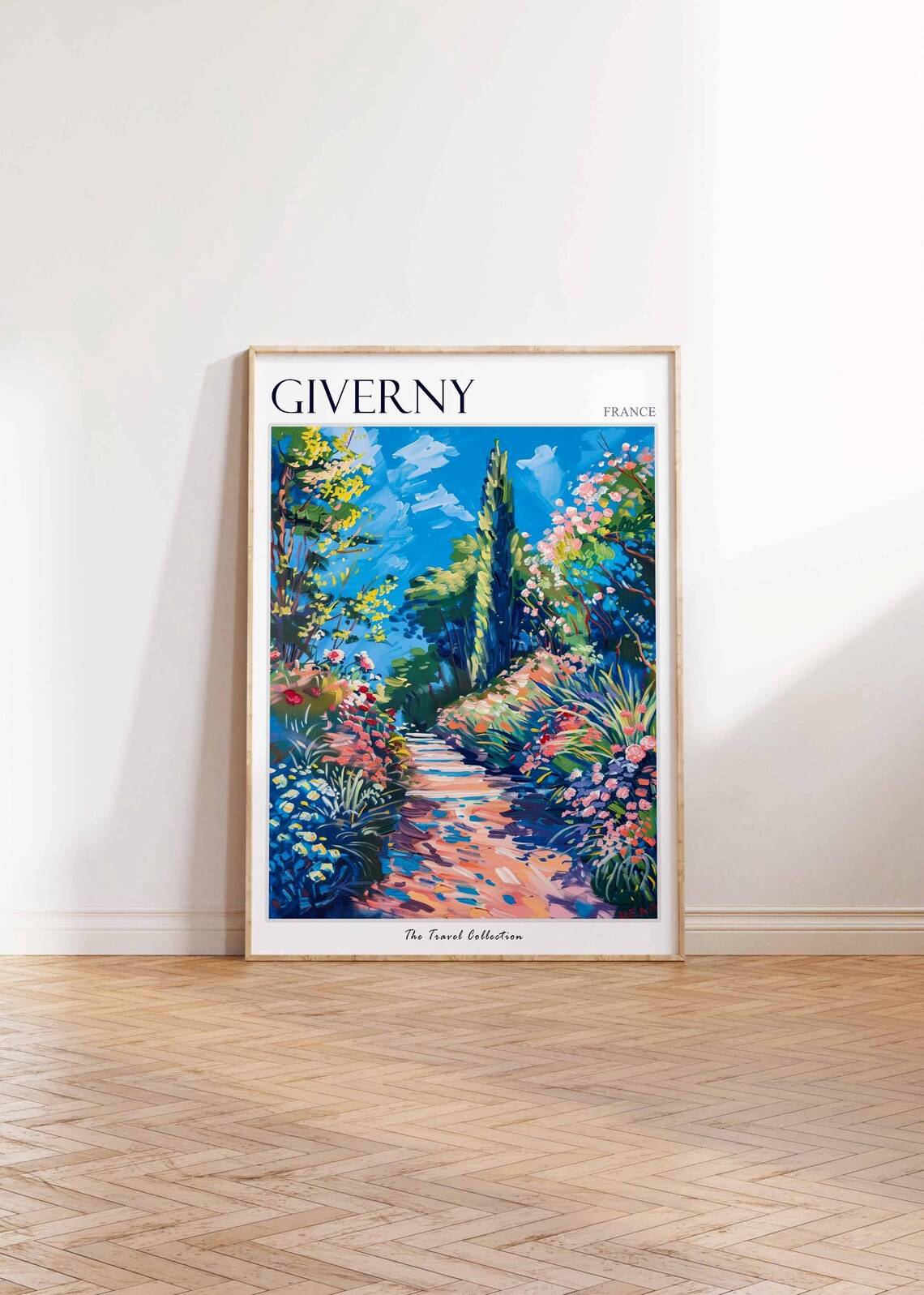 Giverny France Flower Lined Path Cypress Garden Travel Poster - Image 2