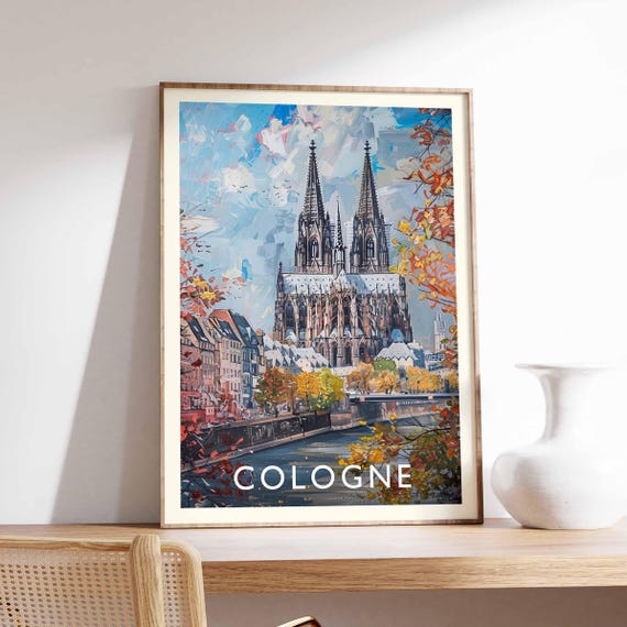 Cologne Cathedral Print Germany Travel Poster European Cityscape