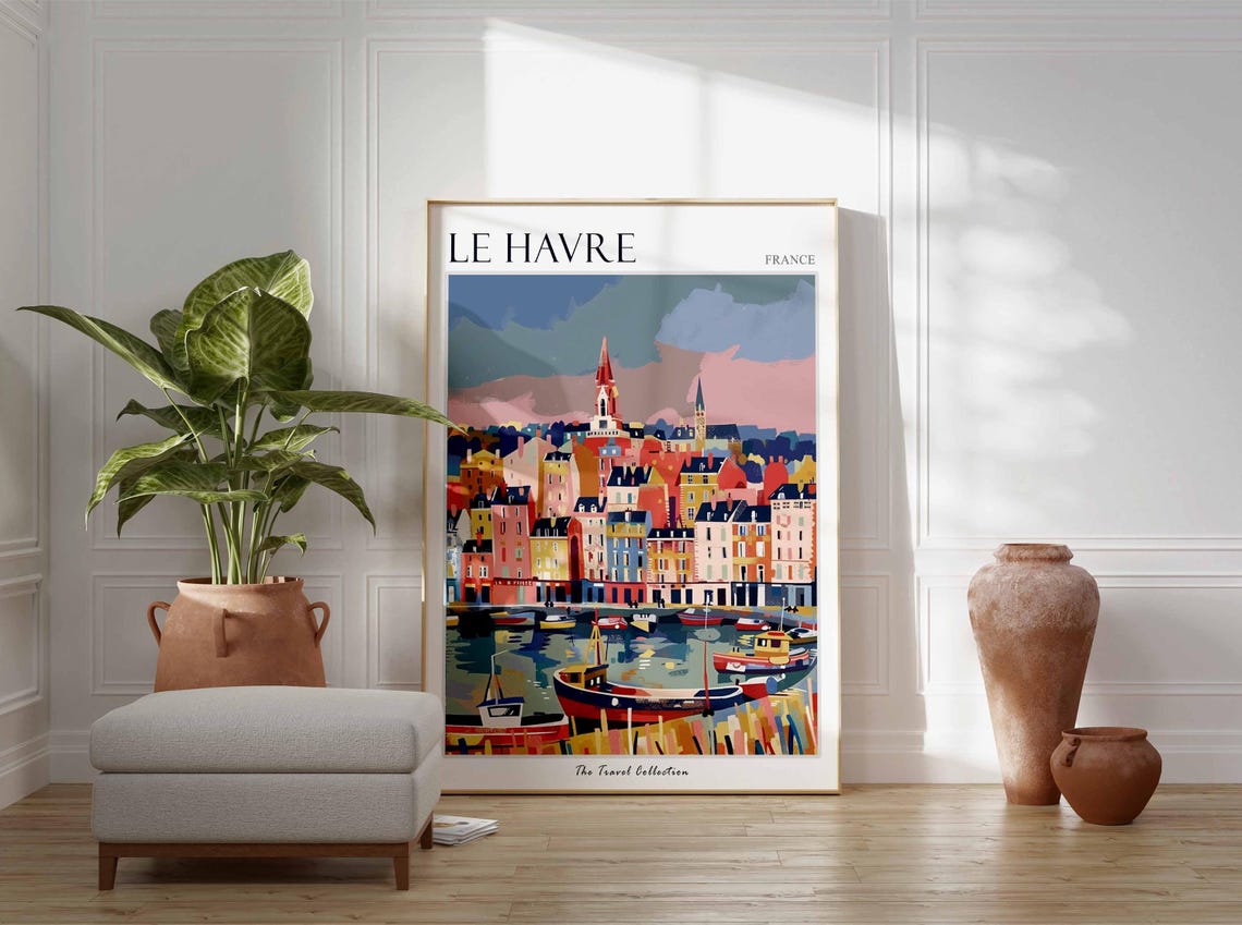 Le Havre Poster France Travel Print French Decor Europe Travel Poster European Wall Art Le Havre Gift Le Havre Travel Poster - Image 3