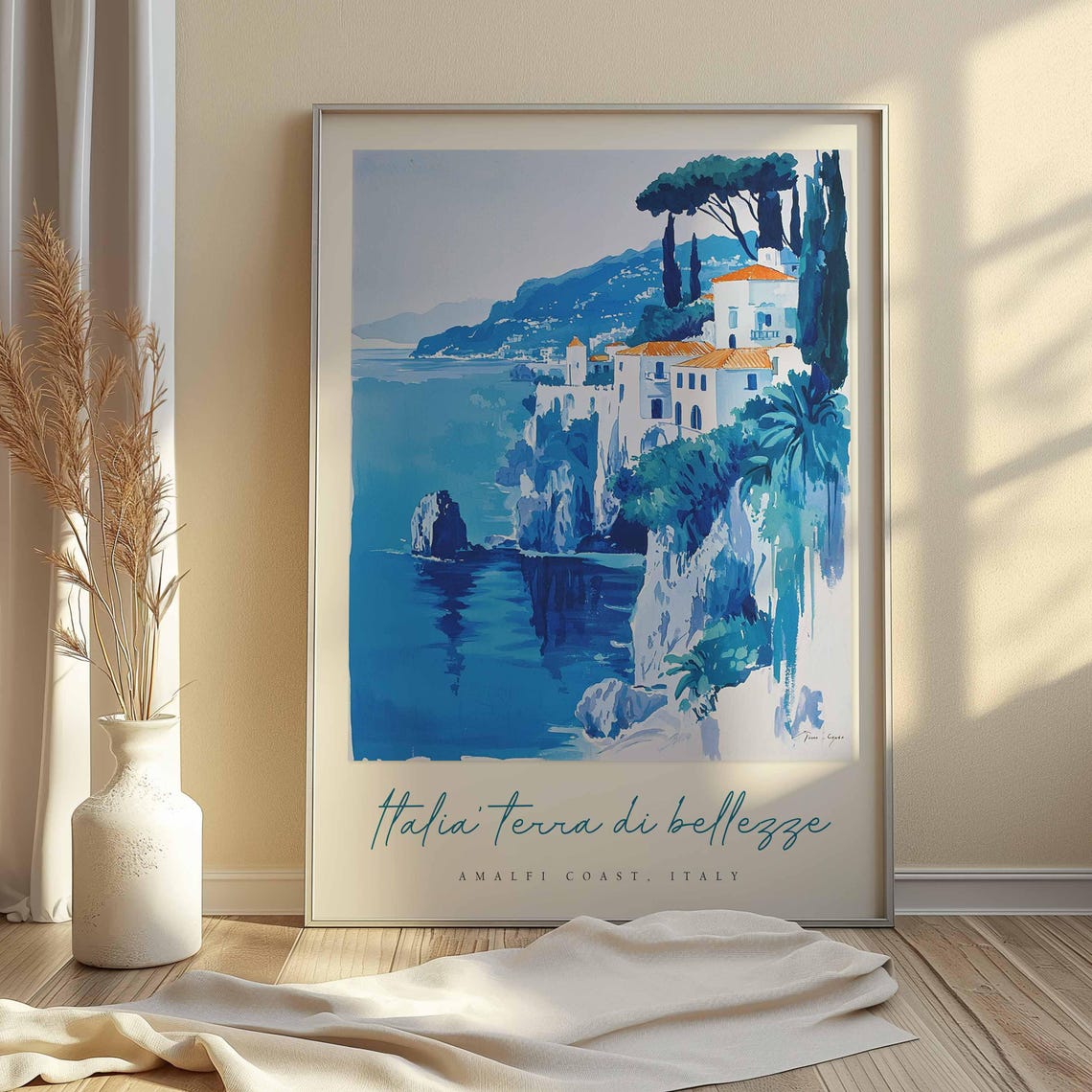 Amalfi Coast Poster Amalfi Coast Travel Print Amalfi Coast Travel Art Amalfi Coast Wall Art Italy Art Italy Travel Decor Travel Gift - Image 2