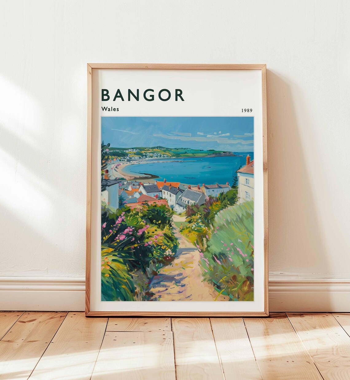 Bangor Wales Travel Poster North Coastal Art Print