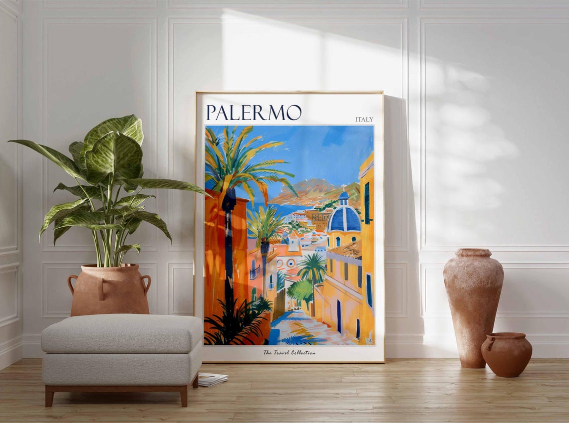 Palermo Poster Italian Travel Print Palermo Travel Art Palermo Wall Art Italian Travel Palermo Home Decor Palermo Travel Gift - Image 2