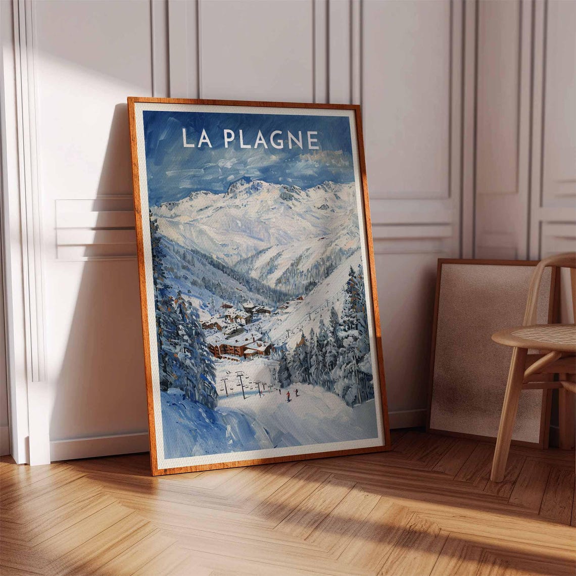 Skiing Travel Poster La Plagne Ski Print France Travel Print Skiing Art Skiing Print Winter Sport Art Ski Gift - Image 2