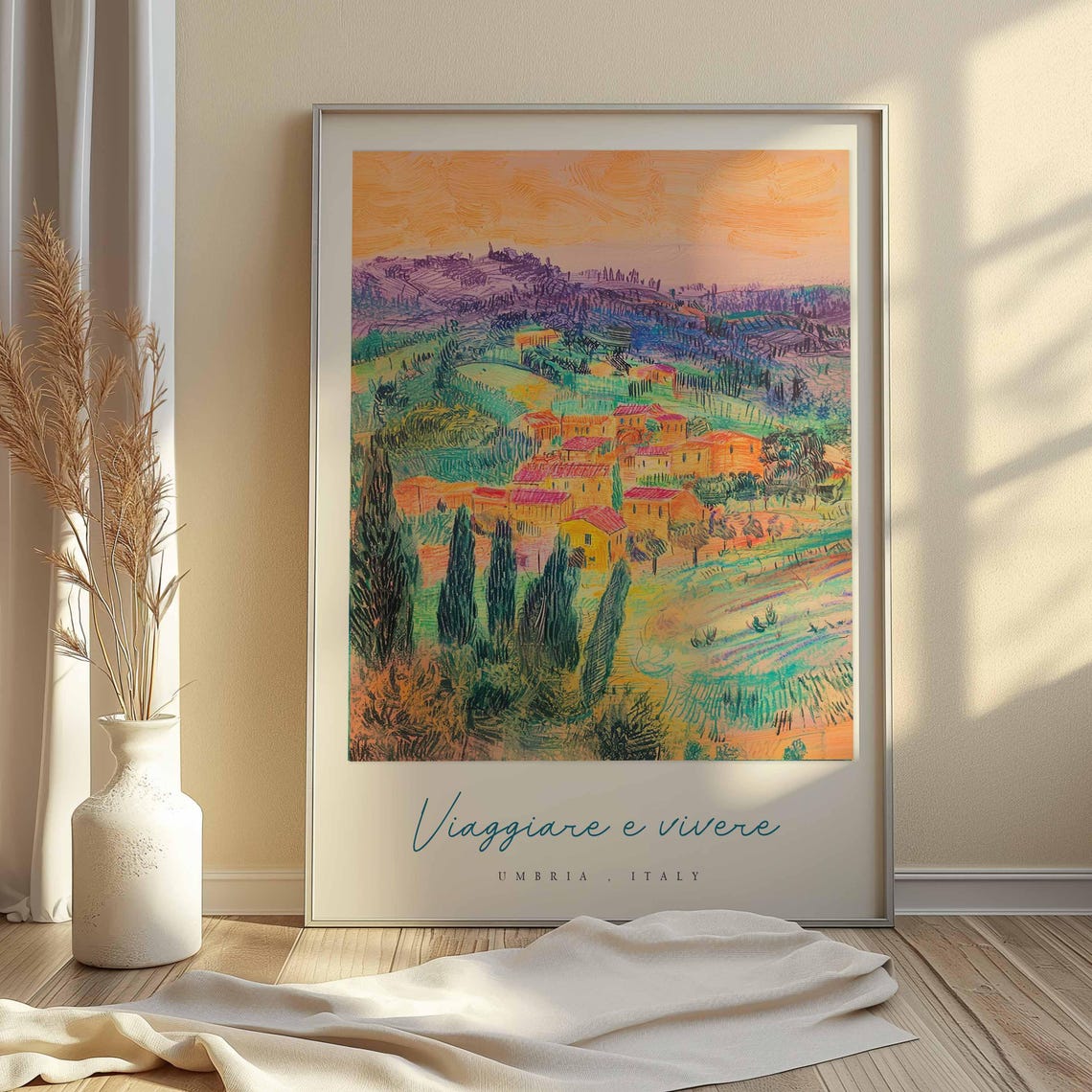 Umbria Poster Italian Travel Print Umbria Travel Art Umbria Wall Art Italy Art Italy Travel Decor Italian Travel Gift - Image 2