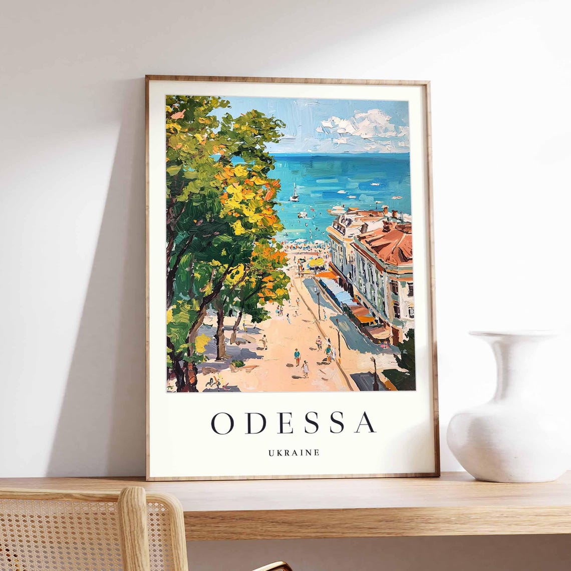 Odessa Ukraine Black Sea Coastal Sunny Seaside Promenade Poster