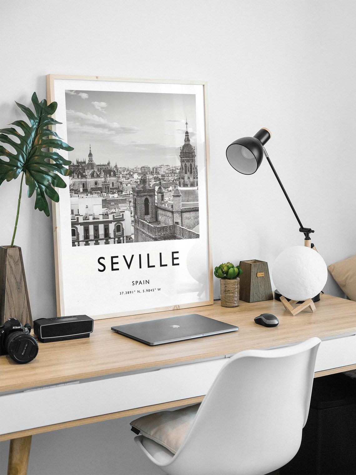 Seville Travel Poster, Spain Black and White - Image 2