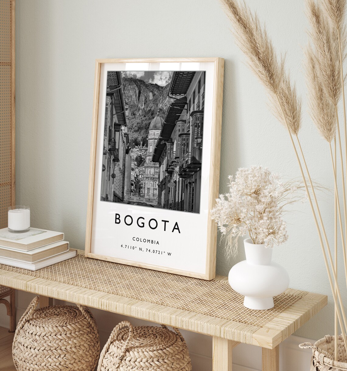 Bogota Travel Poster, Black and White Travel Art - Image 2
