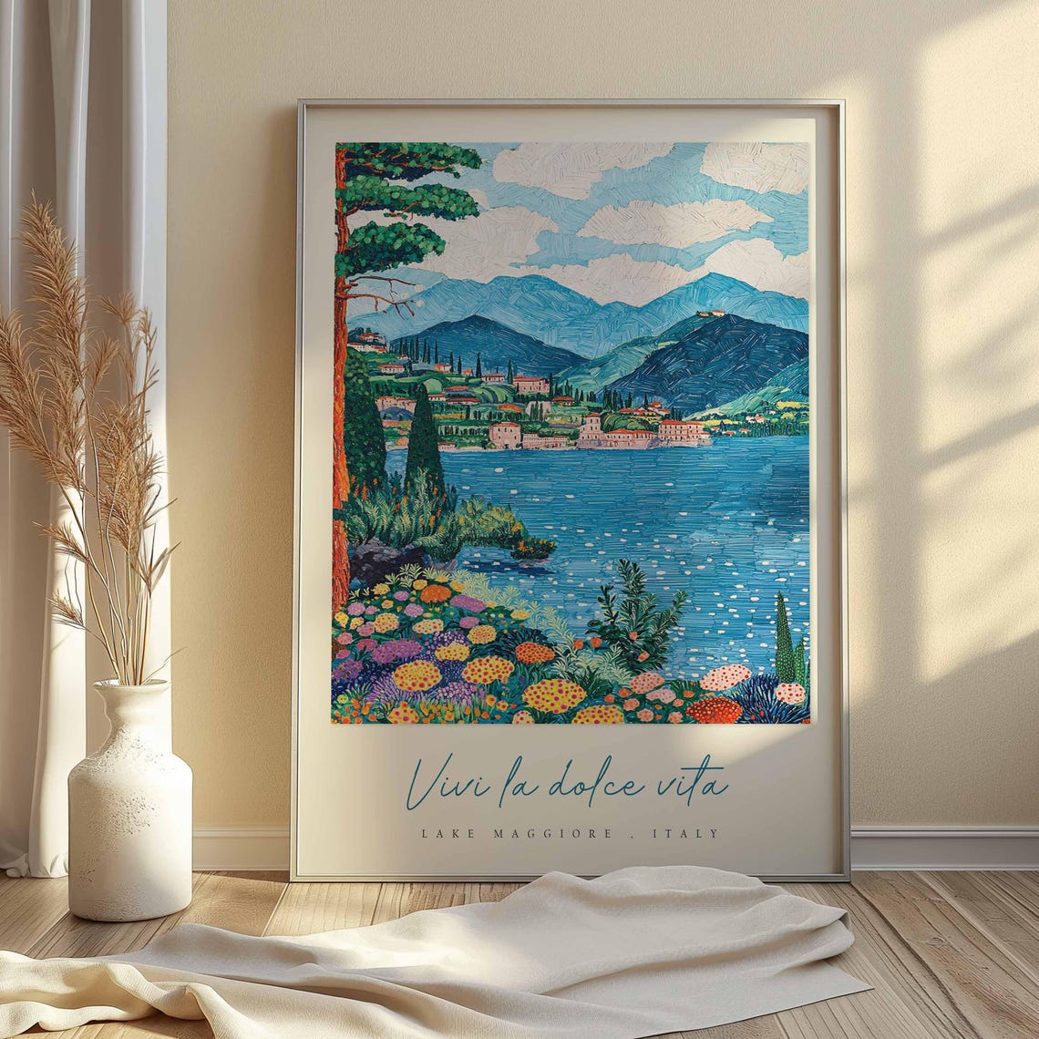 Lake Maggiore Poster Italian Travel Print Lake Maggiore Travel Art Lake Maggiore Wall Art Italy Art Italy Travel Decor Travel Gift - Image 2