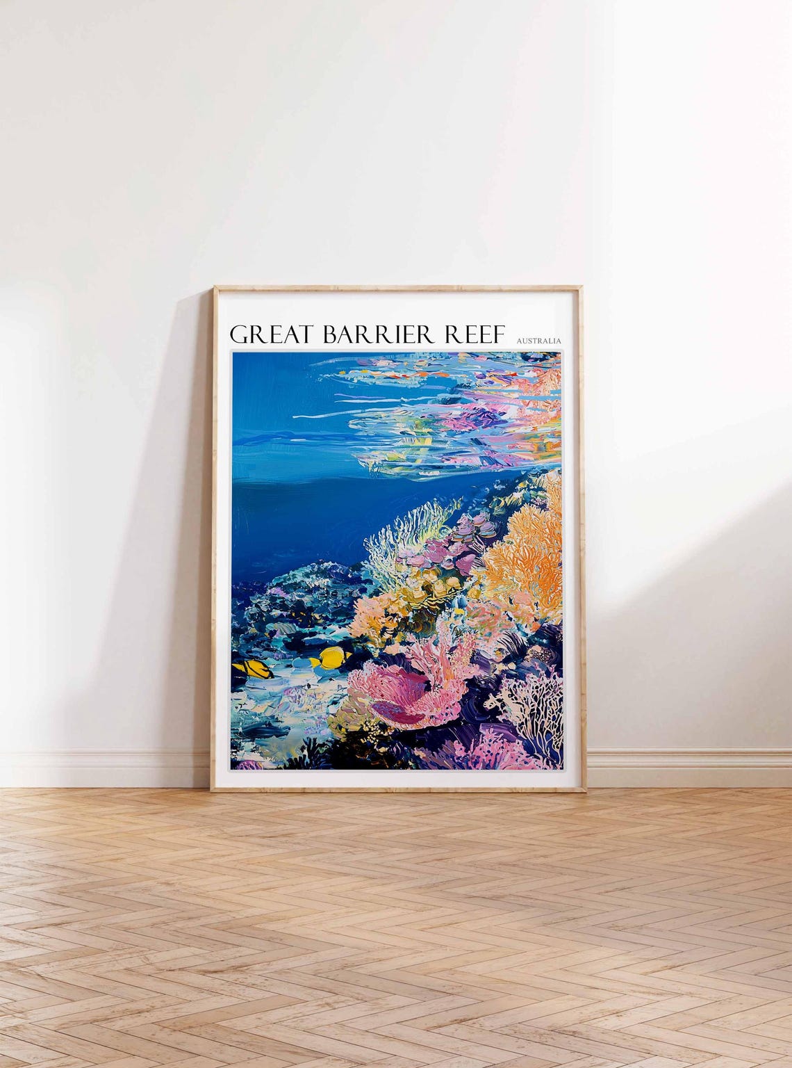 Great Barrier Reef Underwater Coral Scene Fish Australia Poster - Image 3