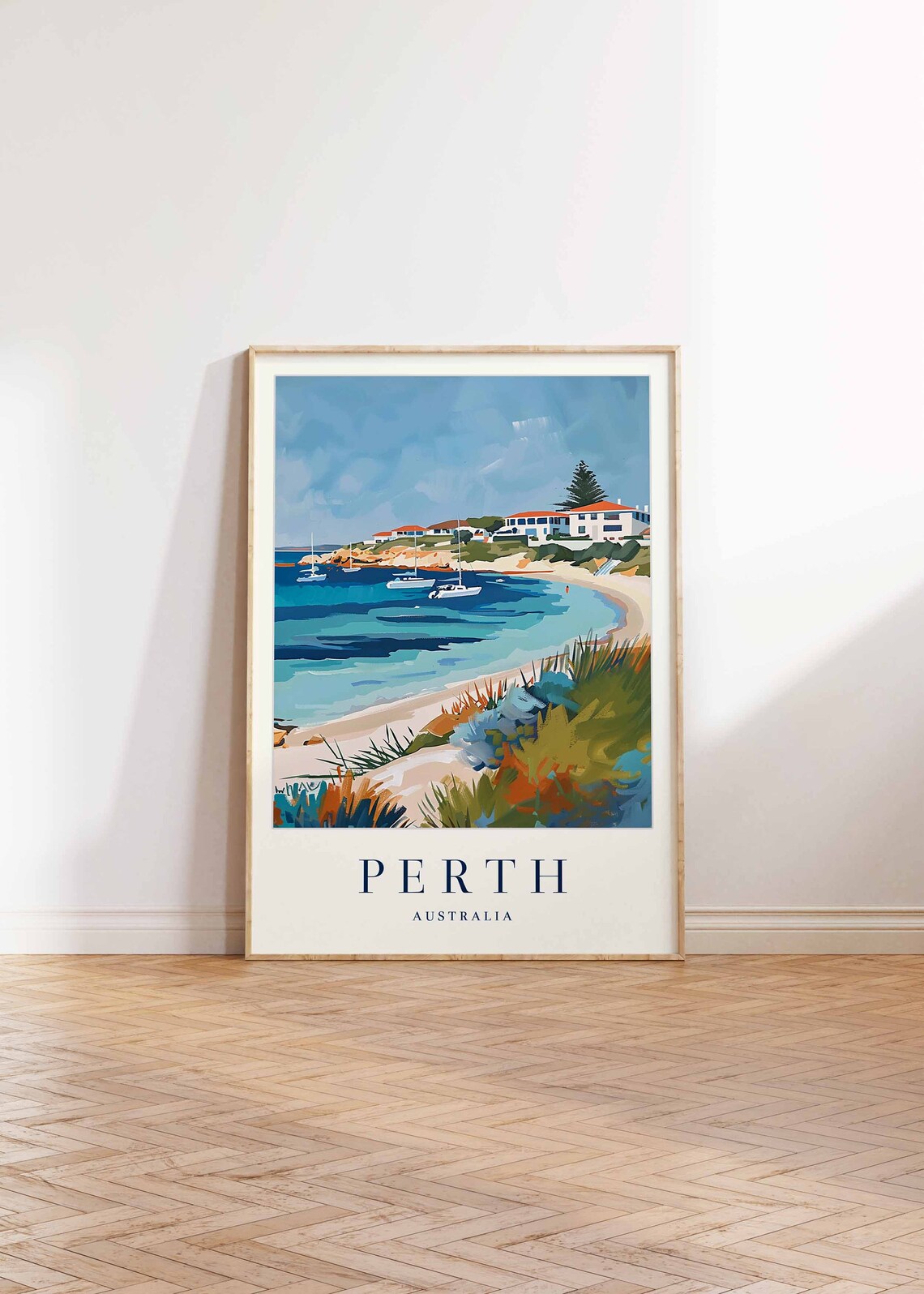 Perth Australia Beautiful Sailboats In Turquoise Bay Travel Poster - Image 2