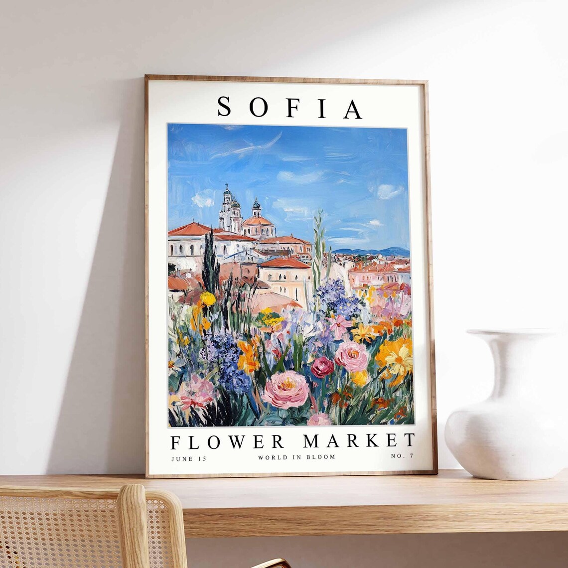 Sofia Flower Market Old Town Dome Church Bloom Garden Poster