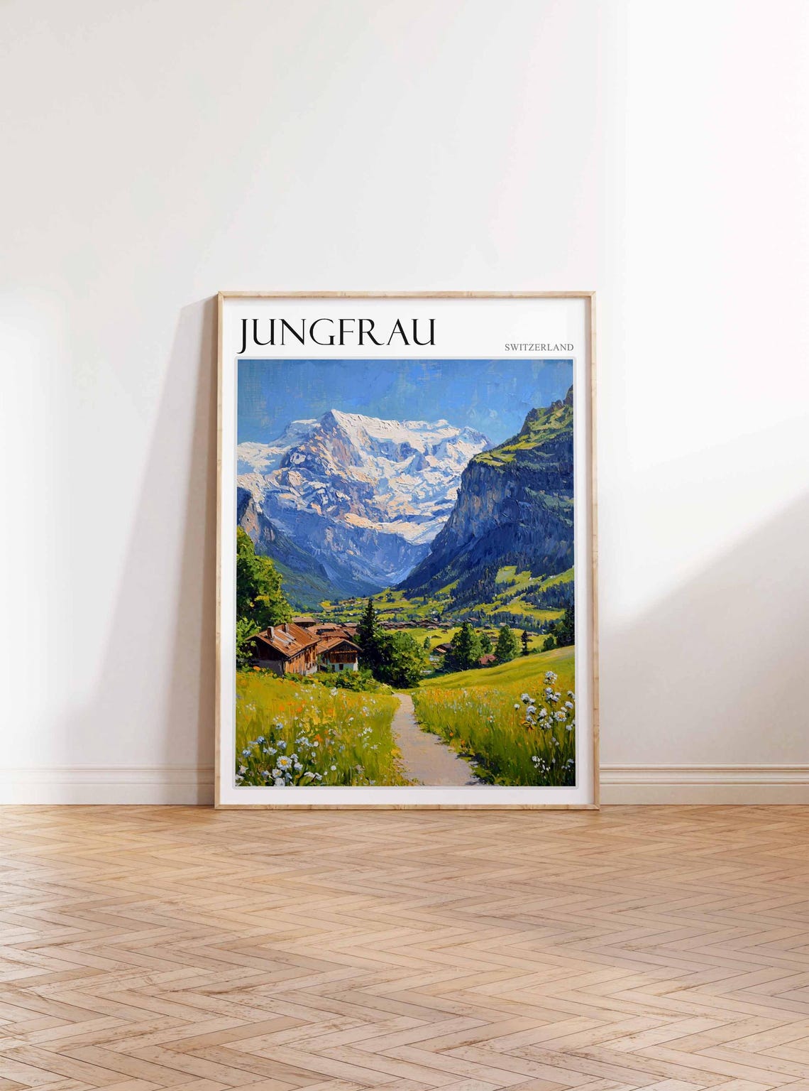 Jungfrau Poster Switzerland Travel Print Swiss Decor Europe Travel Poster European Wall Art Jungfrau Gift Jungfrau Travel Poster - Image 3