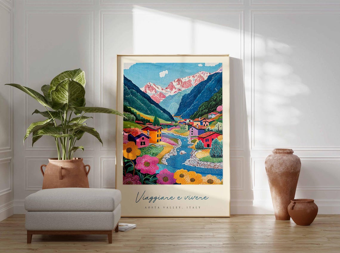 Aosta Valley Poster Aosta Valley Travel Print Aosta Valley Travel Art Aosta Valley Wall Art Italy Art Italy Travel Decor Travel Gift - Image 3