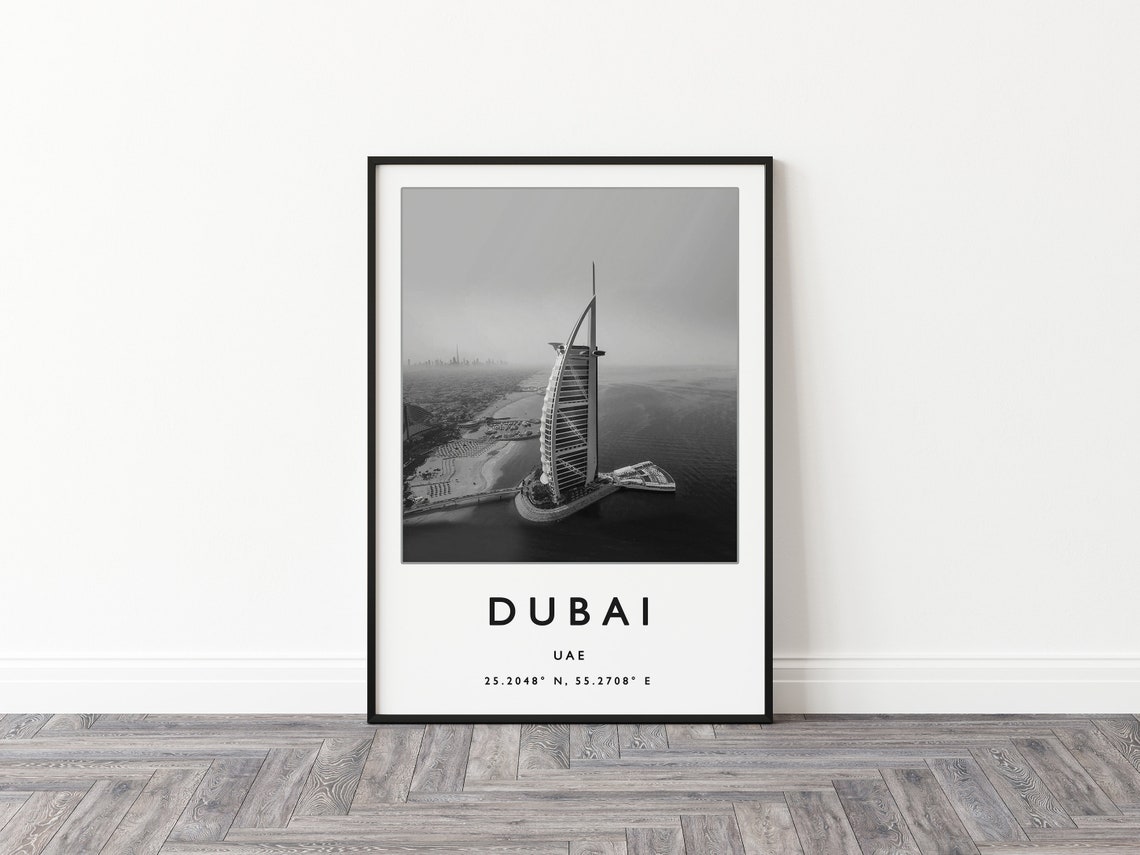 Dubai Travel Print Dubai Travel Poster Uae Travel Print Middle East Travel Art Travel Poster Black And White Travel Gift A1a2a3a3 - Image 2