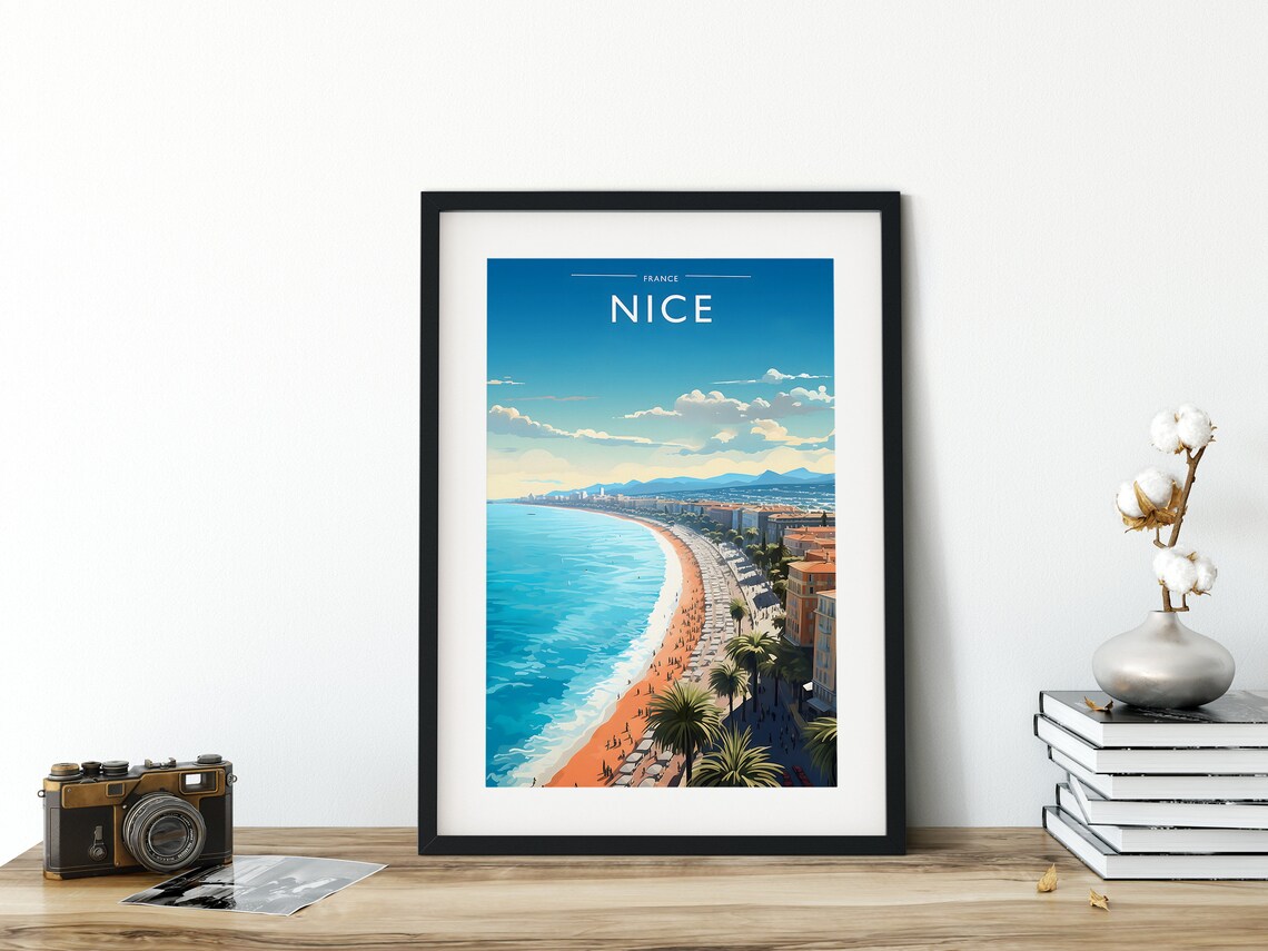 Nice France Travel Poster, City Wall Art - Image 3
