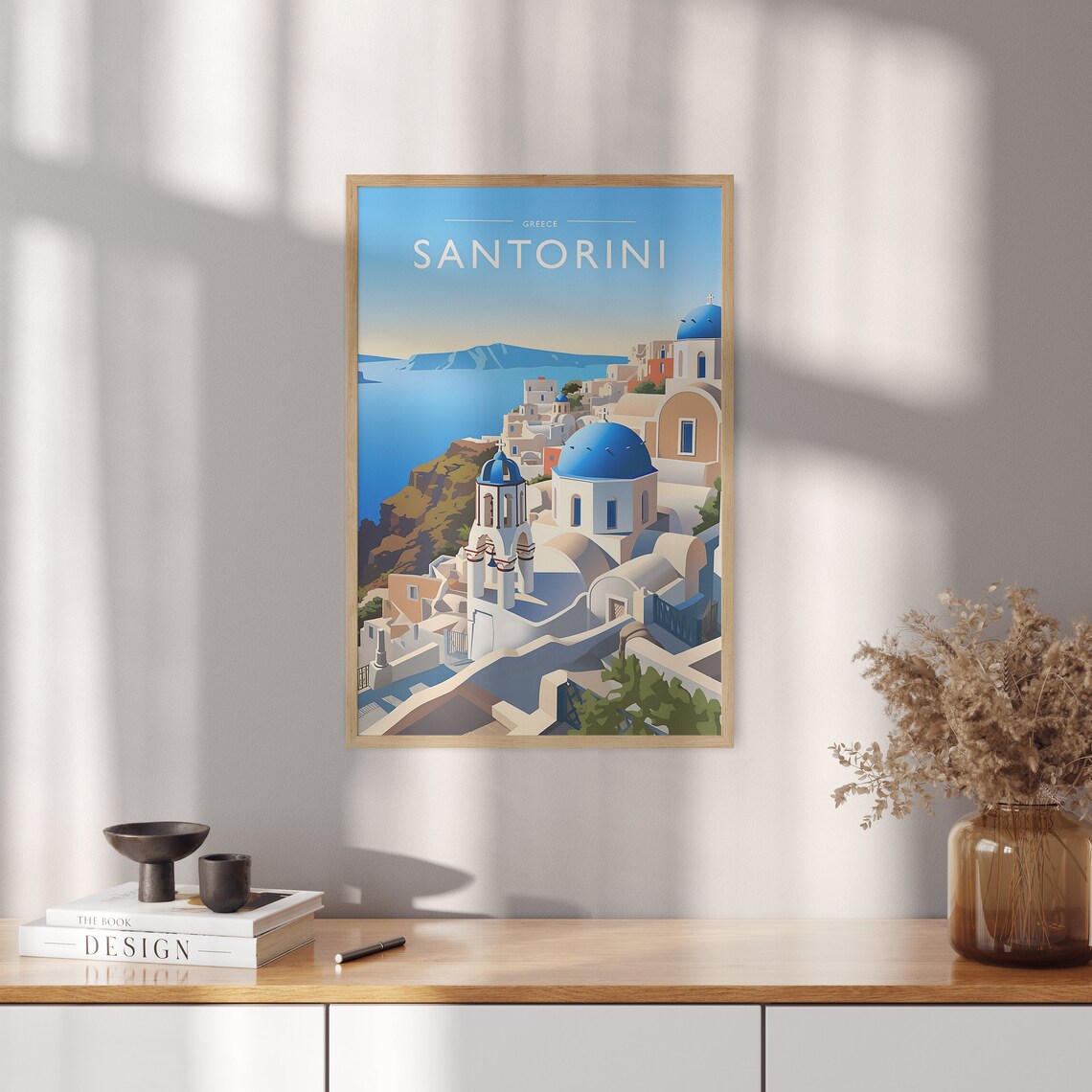 Santorini Travel Poster, Greece Travel Art Print - Image 5