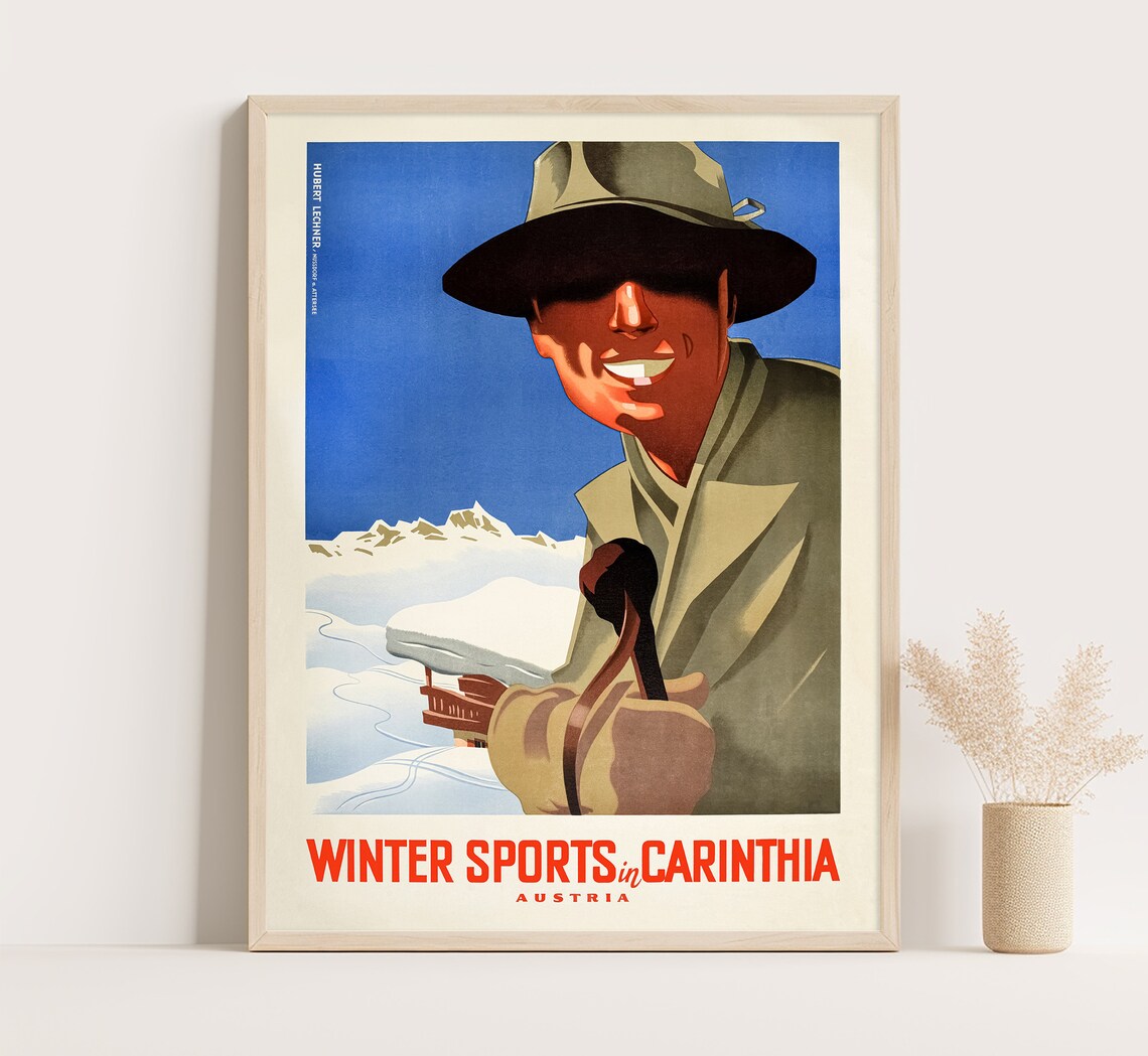 Winter Sports In Carinthia Austria Vintage Travel Poster