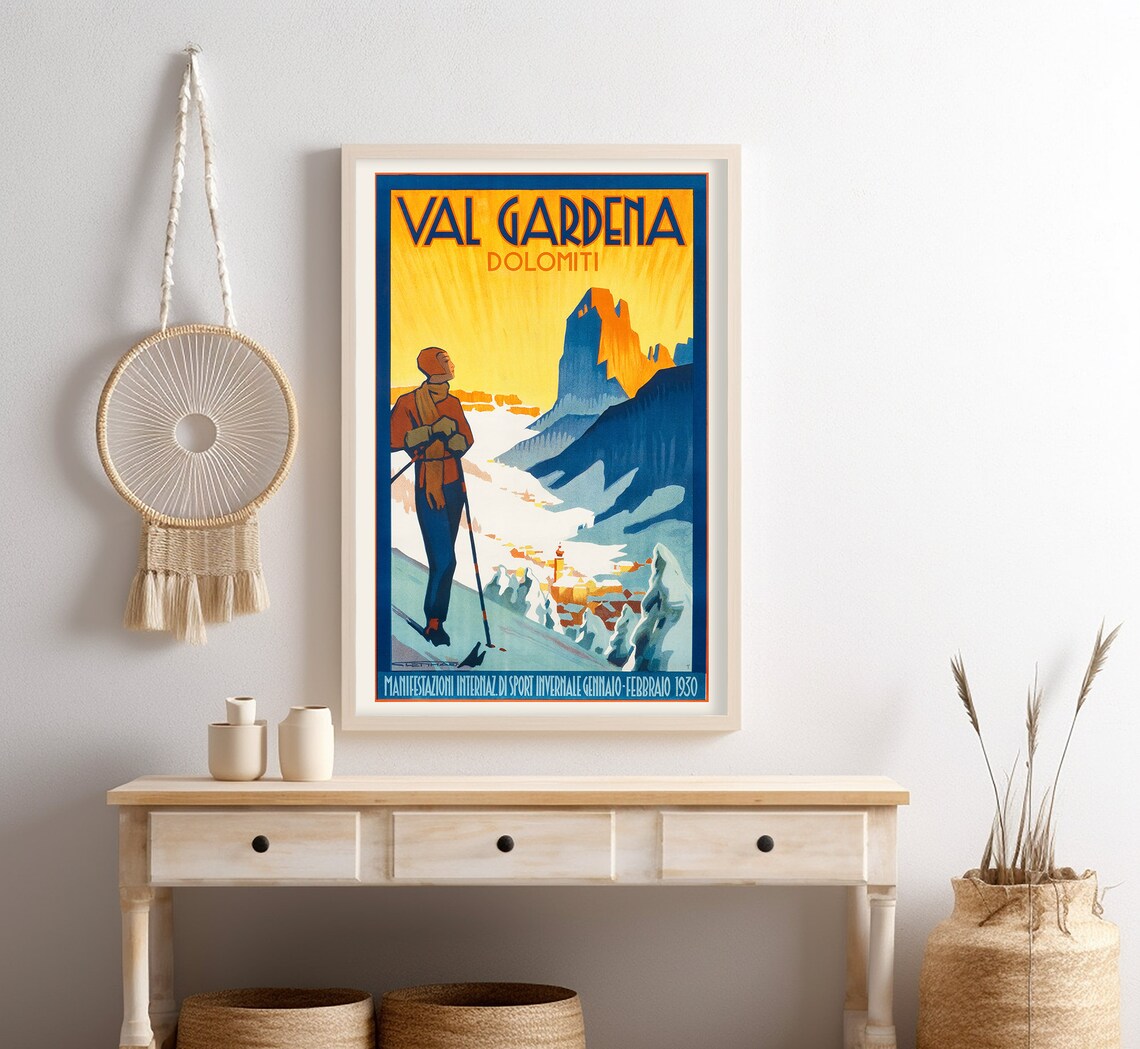 Val Gardena Valley, Dolomites Italy Vintage Travel Poster - Image 4