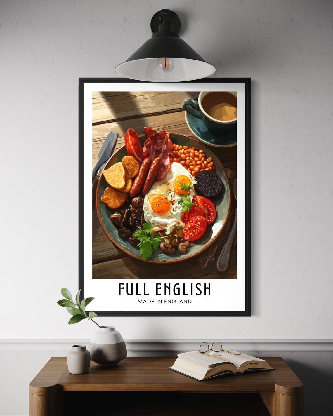 Full English Breakfast Poster, British Kitchen Decor