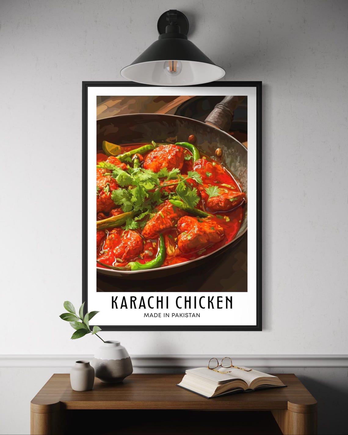 Karachi Chicken Curry Food Art Poster Made In Pakistan Kitchen Decor