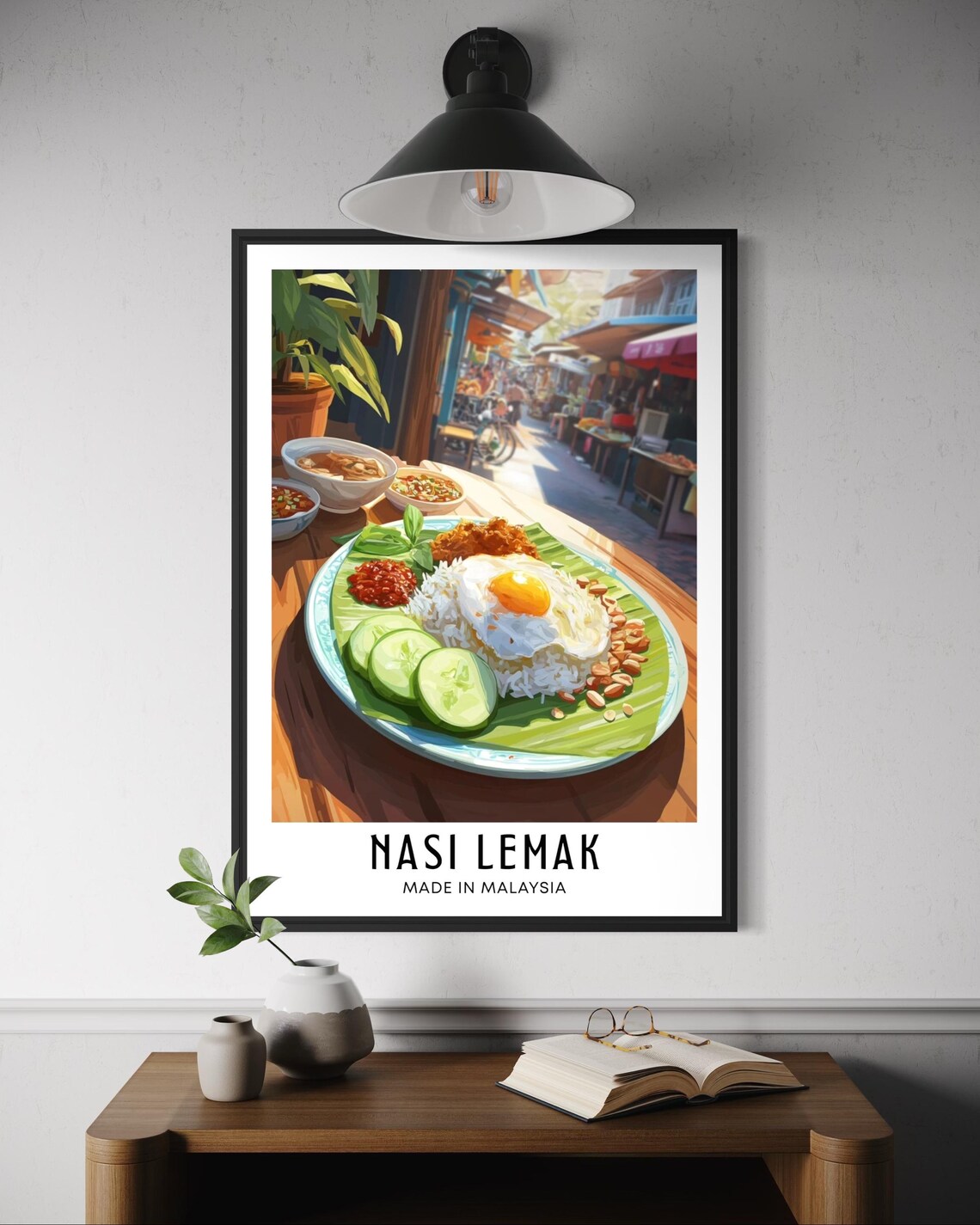 Nasi Lemak Malaysian Food Poster, Kitchen Art Print