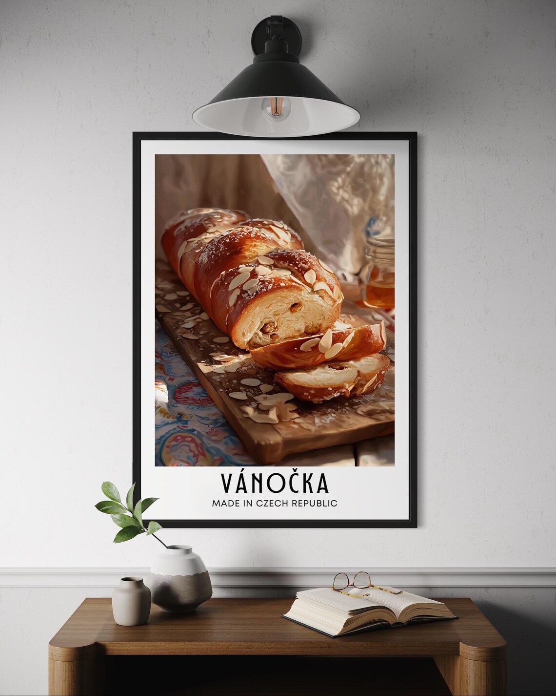 Traditional Czech Christmas Bread Poster, Kitchen Decor