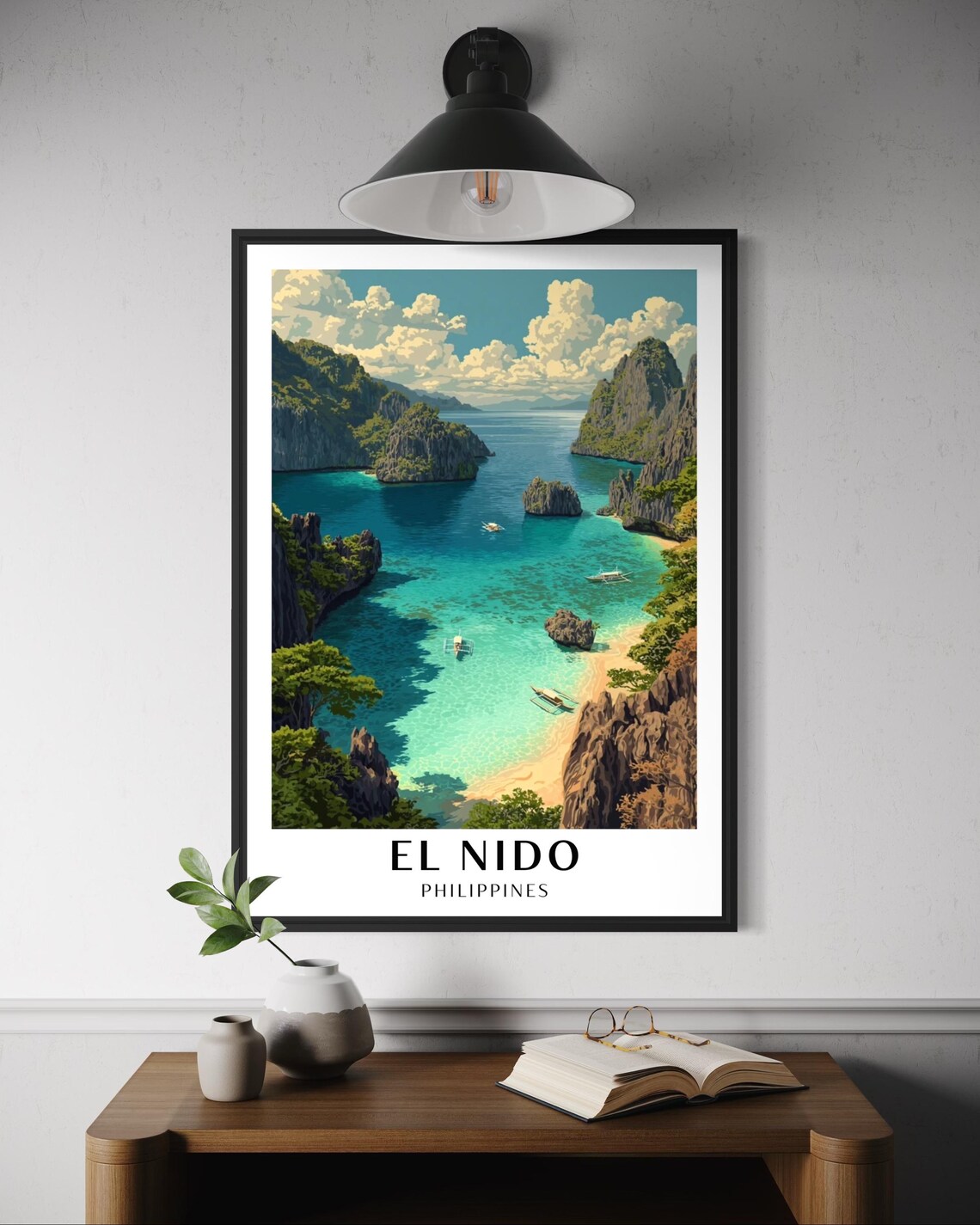 El Nido Palawan Travel Poster, Island Paradise