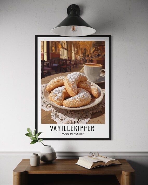 Vanillekipferl Austrian Christmas Cookies Vintage Food Art Poster