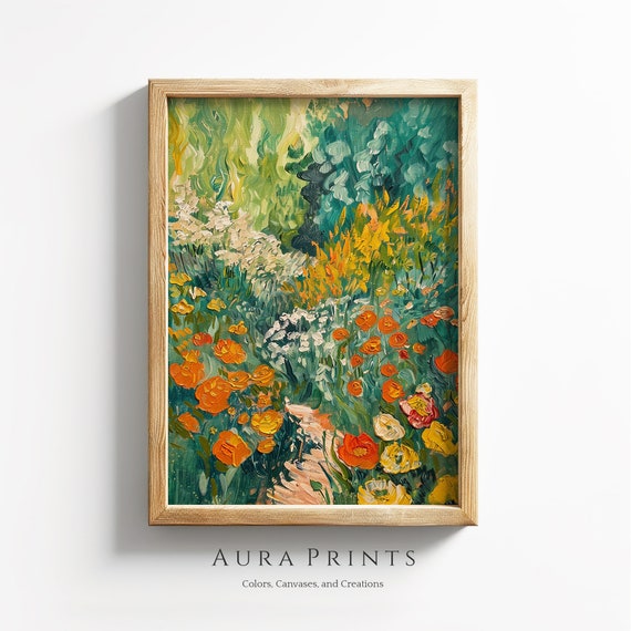 Edvard Munch Flowering Garden Wall Art Masterpiece Rustic Farmhouse Cottage Decor 0785