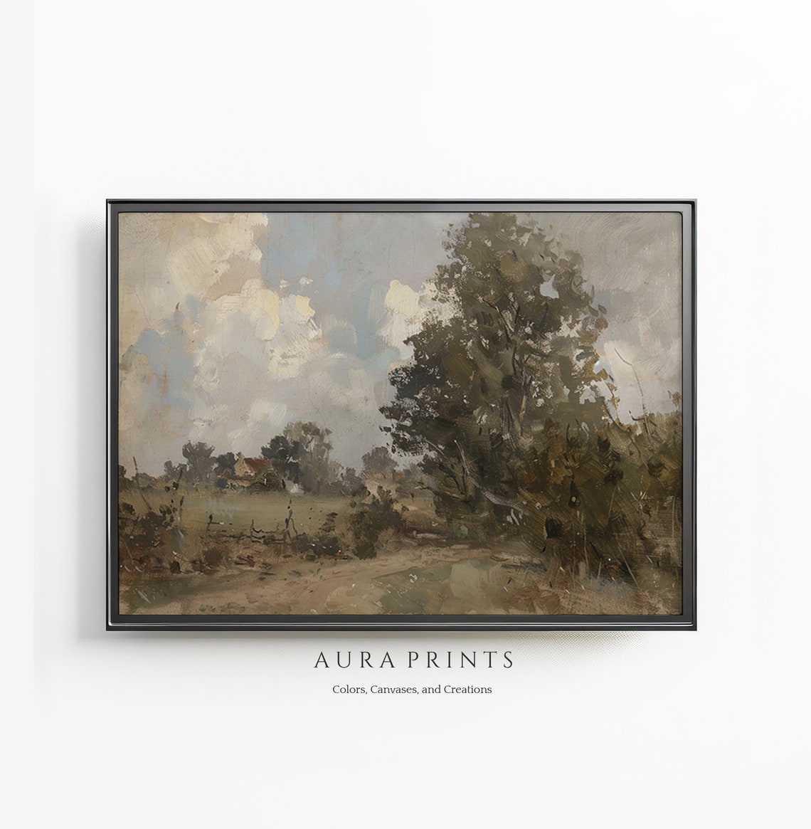 Cloudy Sky Country Landscape Vintage Oil Painting Art Poster