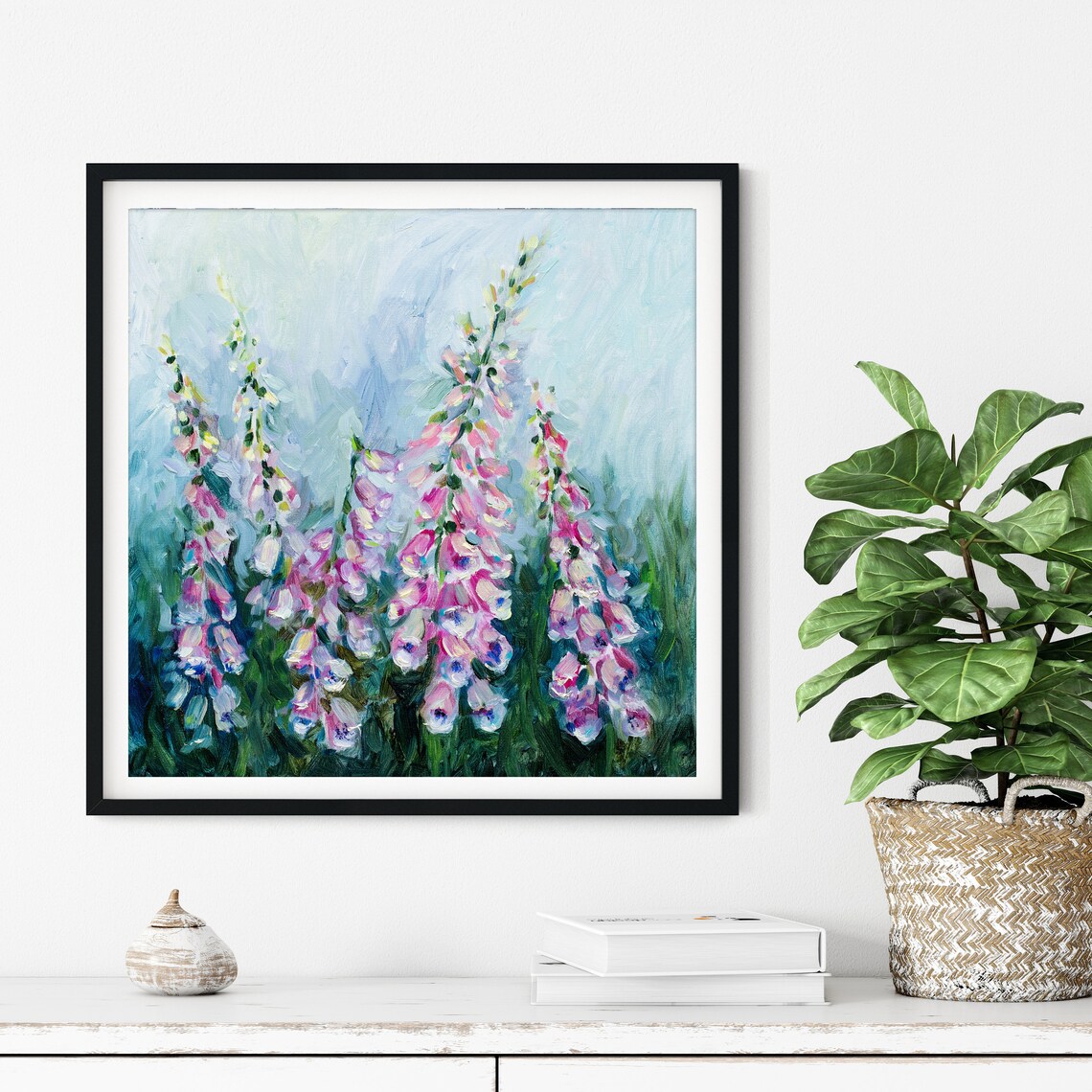 Foxglove Illustration Garden Print by Katie Jobling