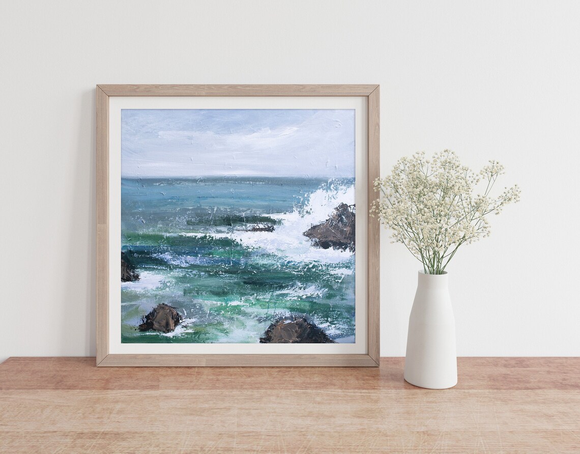 Ocean Seascape Painting Art Print, Katie Jobling