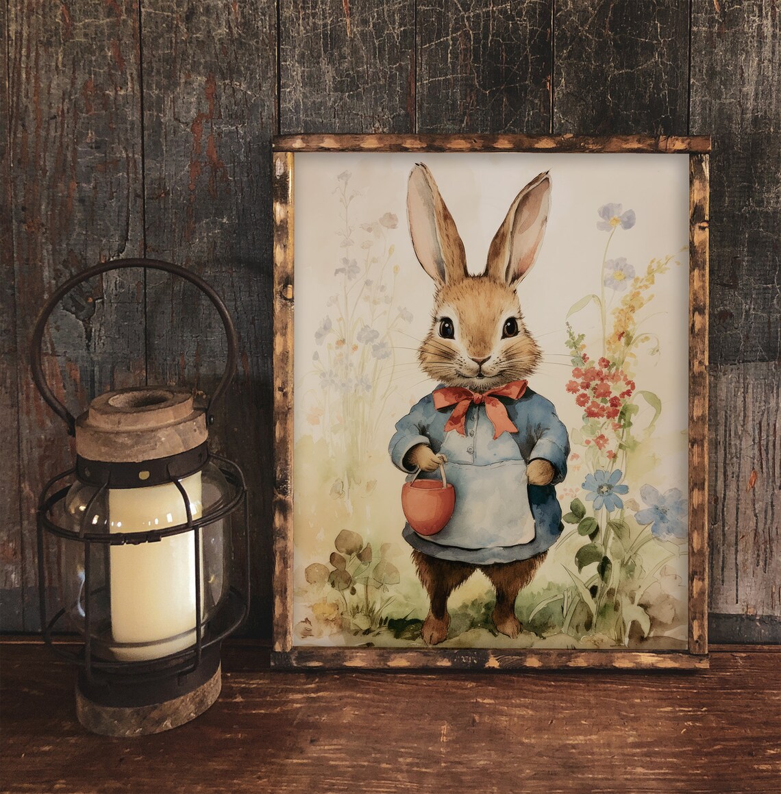 Vintage Easter Bunny, Cottage Easter Spring Decor - Image 2