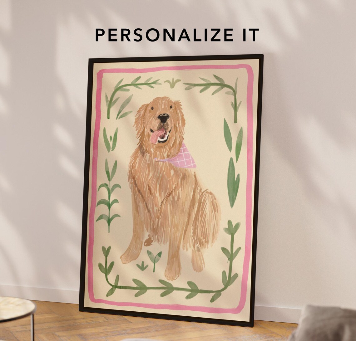 Custom Dog Portrait Watercolor Memorial Art Print