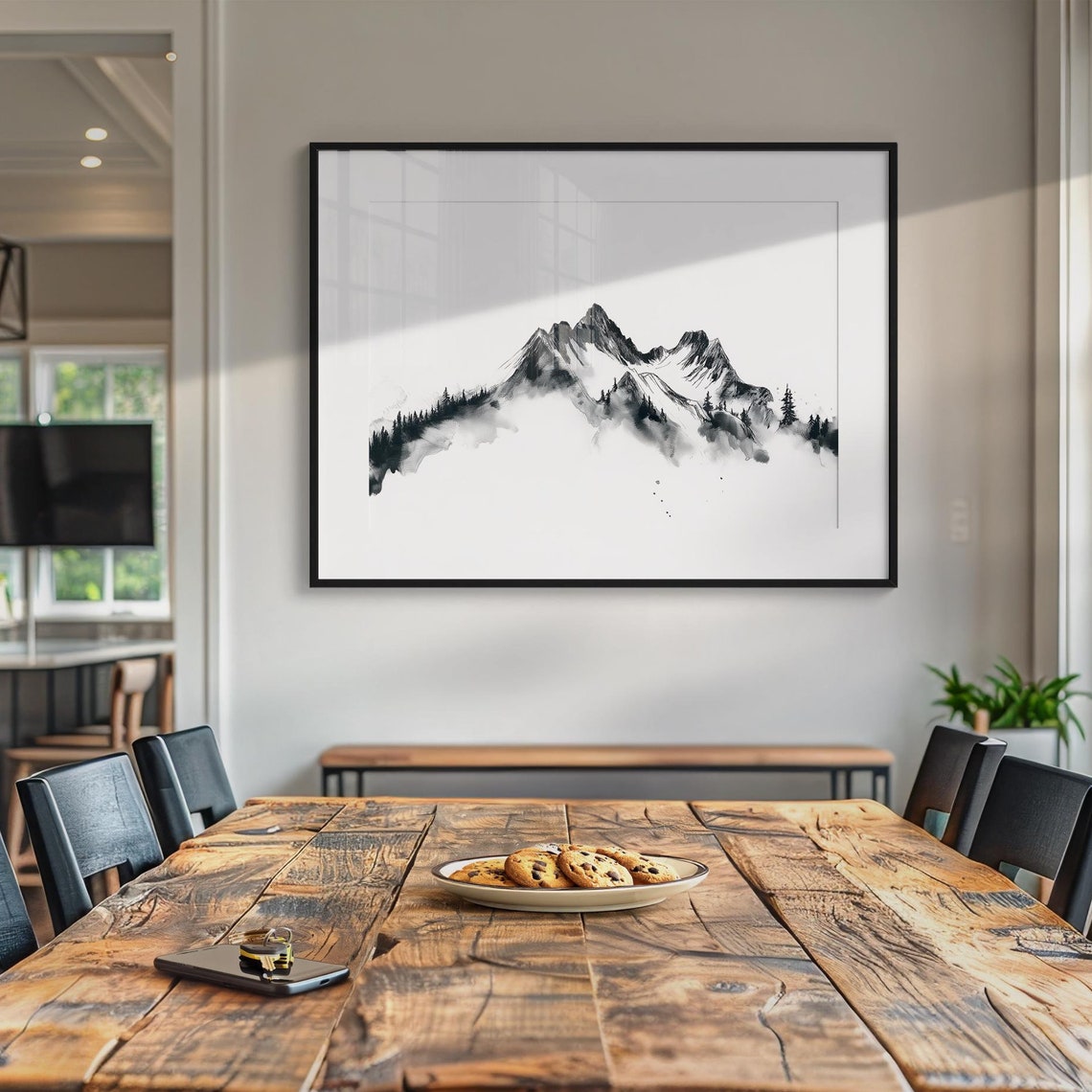 North Cascades Watercolor Landscape Mountain Print