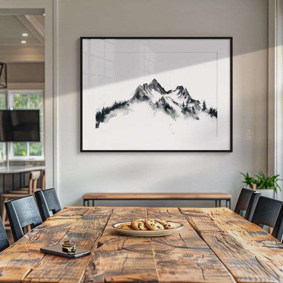 North Cascades Watercolor Landscape Mountain Print