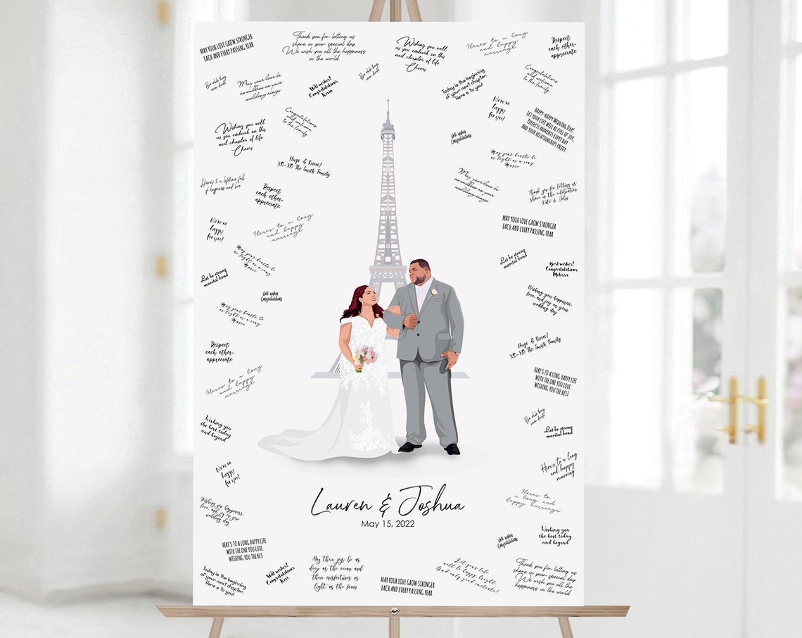 Mountain Wedding Guest Book Alternative Couple Portrait Poster - Image 4