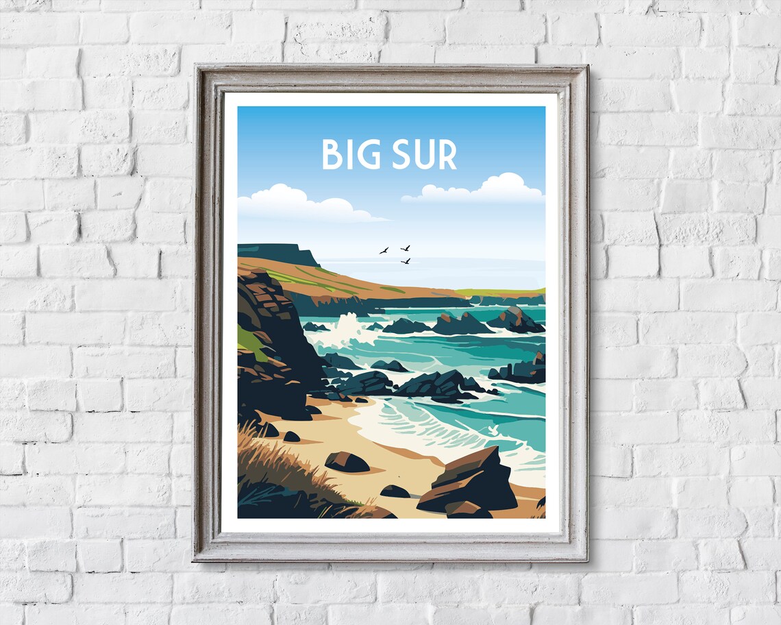 Big Sur Vintage Travel Poster, California Art Print - Image 2