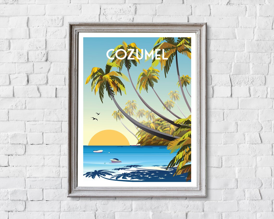 Cozumel Mexico Retro Travel Poster Art Print - Image 2