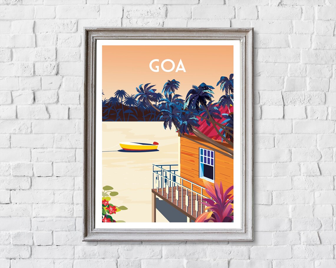 Goa, India Retro Travel Poster Wall Art Print - Image 2