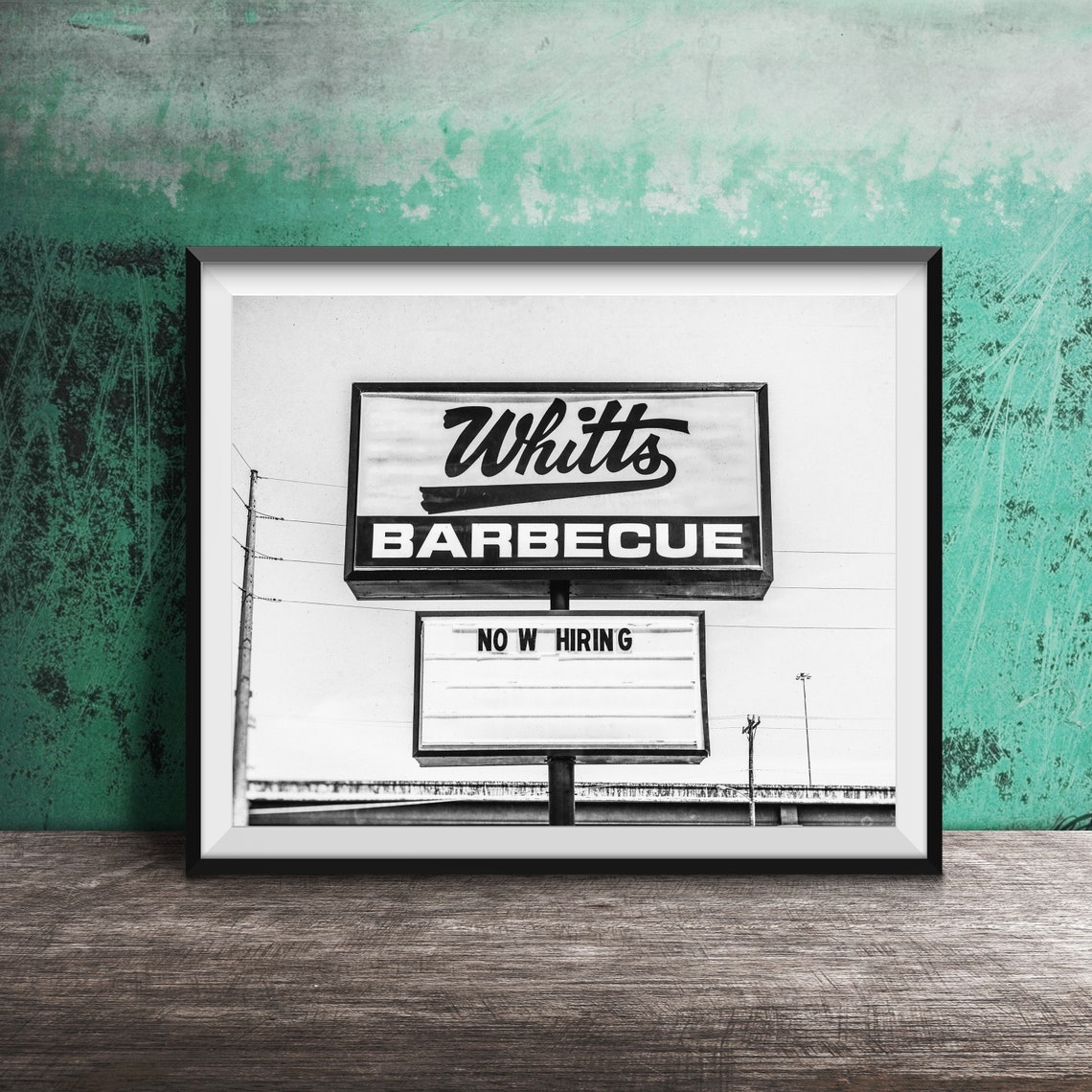 Whitt's Barbecue Nashville Tennessee Retro Roadside Sign Poster - Image 2