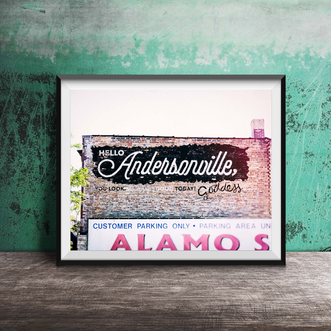 Hello Andersonville Ghost Sign Brick Mural Chicago Photo Poster
