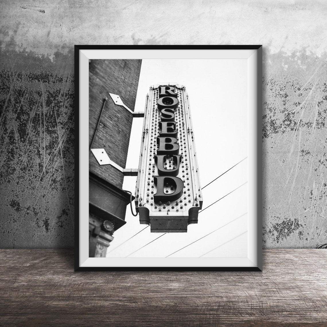 Rosebud Vertical Red Channel Letters Theatre Marquee Sign Poster - Image 2