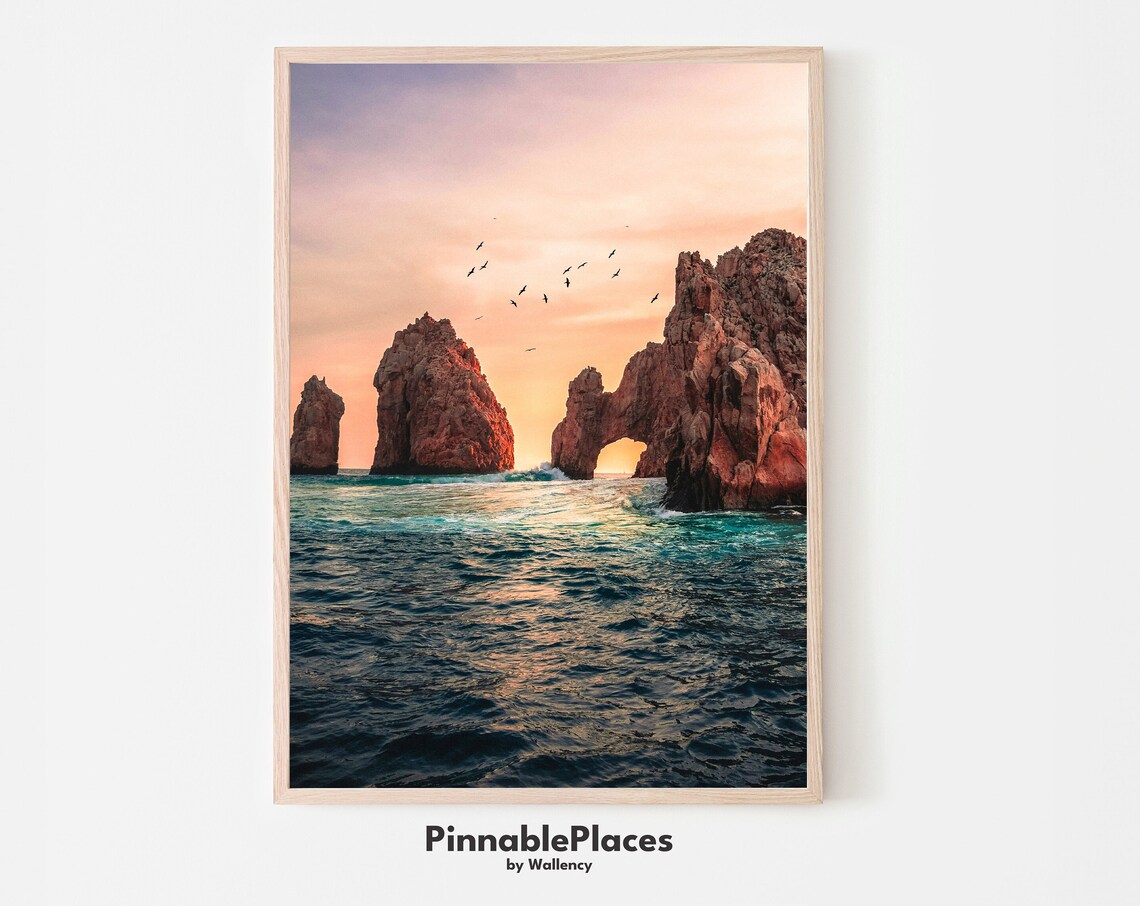 Cabo San Lucas El Arco Rock Cliffs Travel Poster