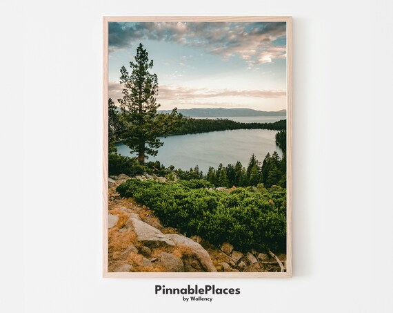 Lake Tahoe Emerald Bay Sierra Nevada Forest Landscape Photo Print